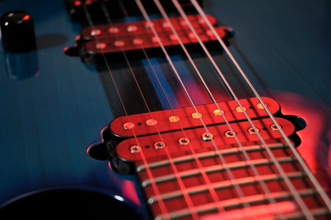 Electric Guitar Strings Closeup